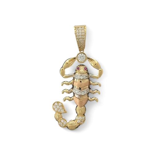 14KT Two - Tone Gold Scorpion Pendant with Ruby Eyes