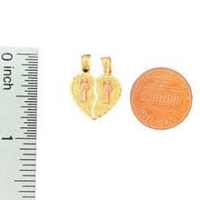 Load image into Gallery viewer, 14KT Yellow and Rose Gold &quot;Te Amo&quot; Breakable Heart Pendant
