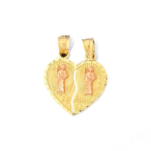 Load image into Gallery viewer, 14KT Yellow and Rose Gold &quot;Te Amo&quot; Breakable Heart Pendant
