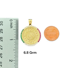 Load image into Gallery viewer, 14KT Yellow Gold Aztec Calendar Pendants
