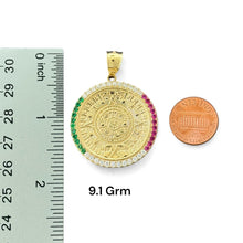 Load image into Gallery viewer, 14KT Yellow Gold Aztec Calendar Pendants
