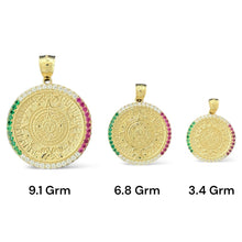 Load image into Gallery viewer, 14KT Yellow Gold Aztec Calendar Pendants
