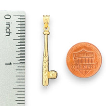 Load image into Gallery viewer, 14KT Yellow Gold Baseball Bat Pendant
