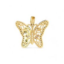 Load image into Gallery viewer, 14KT Yellow Gold Butterfly Pendant with Multicolor CZ Stones
