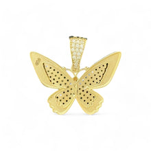 Load image into Gallery viewer, 14KT Yellow Gold Butterfly Pendant with Multicolor CZ Stones
