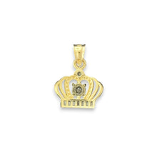 Load image into Gallery viewer, 14KT Yellow Gold Crown Pendant with CZ Stones
