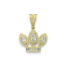 Load image into Gallery viewer, 14KT Yellow Gold Crown Sparkling Stones Pendant
