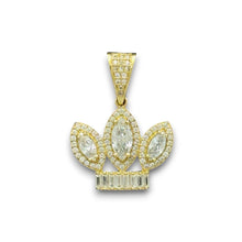 Load image into Gallery viewer, 14KT Yellow Gold Crown Sparkling Stones Pendant
