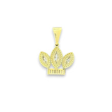 Load image into Gallery viewer, 14KT Yellow Gold Crown Sparkling Stones Pendant
