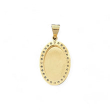 Load image into Gallery viewer, 14KT Yellow Gold Crucifix Oval Pendant with CZ Accents
