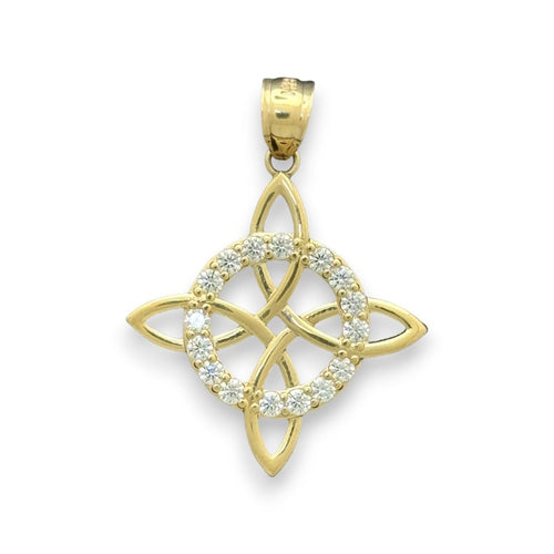 14KT Yellow Gold Diamond Celtic Knot Pendant