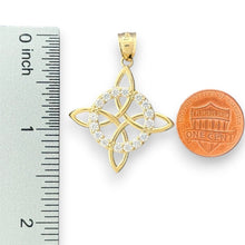 Load image into Gallery viewer, 14KT Yellow Gold Diamond Celtic Knot Pendant
