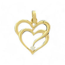 Load image into Gallery viewer, 14KT Yellow Gold Double Heart Pendant
