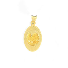 Load image into Gallery viewer, 14KT Yellow Gold Double - Sided Baptism Pendant - Virgin Mary and Holy Family
