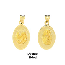 Load image into Gallery viewer, 14KT Yellow Gold Double - Sided Baptism Pendant - Virgin Mary and Holy Family
