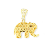 Load image into Gallery viewer, 14KT Yellow Gold Elephant Pendant with Multicolor CZ Stones
