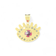 Load image into Gallery viewer, 14KT Yellow Gold Evil Eye Pendant with CZ Accents
