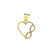 Load image into Gallery viewer, 14KT Yellow Gold Heart and Infinity Pendant with CZ Accents
