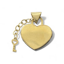 Load image into Gallery viewer, 14KT Yellow Gold Heart Lock Pendant with Key
