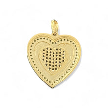 Load image into Gallery viewer, 14KT Yellow Gold Heart Pendant with Red and CZ Stones
