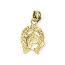 Load image into Gallery viewer, 14KT Yellow Gold Horse and Horseshoe Pendant
