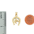 14KT Yellow Gold Horse Head Horseshoe Pendant