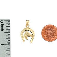 Load image into Gallery viewer, 14KT Yellow Gold Horse Head Horseshoe Pendant
