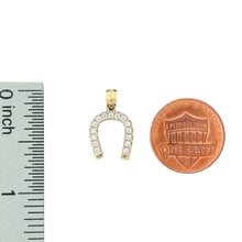 Load image into Gallery viewer, 14KT Yellow Gold Horseshoe CZ Pendant
