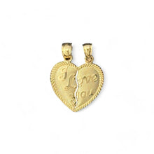 Load image into Gallery viewer, 14KT Yellow Gold &quot;I Love You&quot; Breakable Heart Pendant
