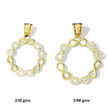 Load image into Gallery viewer, 14KT Yellow Gold Infinity Circle Pendants with CZ Accents
