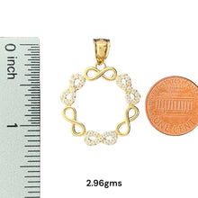 Load image into Gallery viewer, 14KT Yellow Gold Infinity Circle Pendants with CZ Accents
