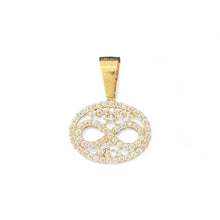 Load image into Gallery viewer, 14KT Yellow Gold Infinity Oval Pendant with CZ Accents
