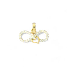 Load image into Gallery viewer, 14KT Yellow Gold Infinity Pendant with Heart and CZ Accents
