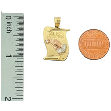 Load image into Gallery viewer, 14KT Yellow Gold &quot;Ore Por Nosotros&quot; Prayer Hands Pendant
