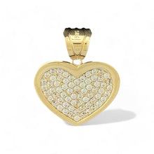 Load image into Gallery viewer, 14KT Yellow Gold Pave CZ Heart Pendant
