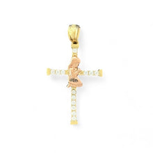 Load image into Gallery viewer, 14KT Yellow Gold Praying Child Cross Pendant
