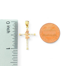 Load image into Gallery viewer, 14KT Yellow Gold Praying Child Cross Pendant
