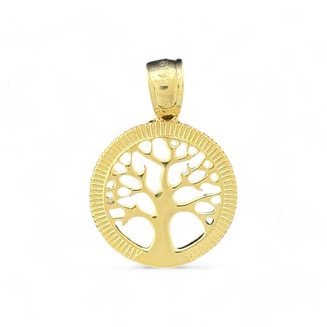 14KT Yellow Gold Round Tree of Life Pendant