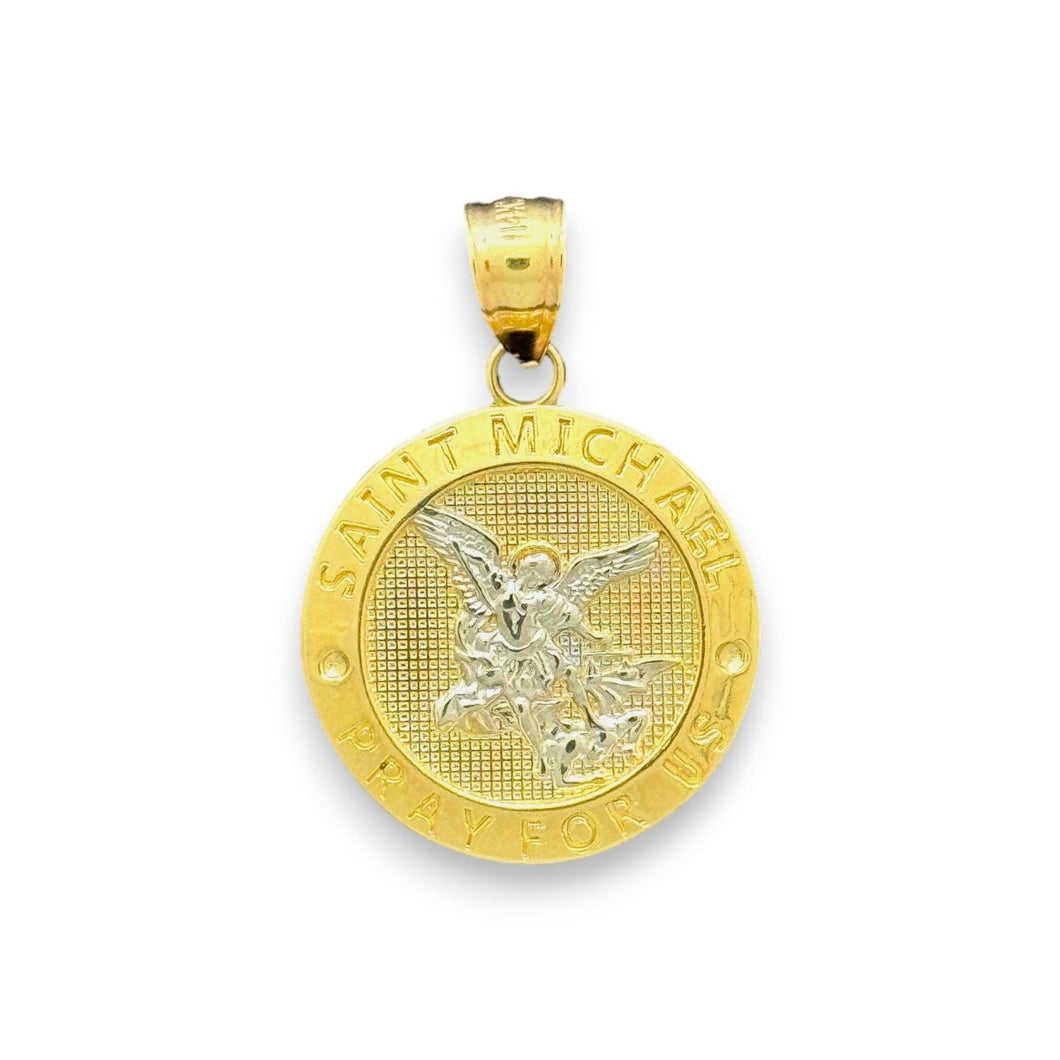 14KT Yellow Gold Saint Michael Medallion Pendant