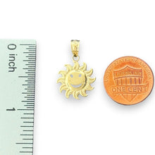 Load image into Gallery viewer, 14KT Yellow Gold Smiling Sun Pendant
