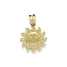 Load image into Gallery viewer, 14KT Yellow Gold Smiling Sun Pendant
