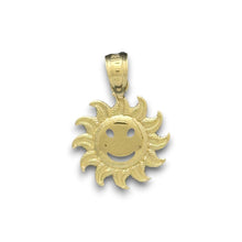 Load image into Gallery viewer, 14KT Yellow Gold Smiling Sun Pendant
