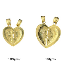 Load image into Gallery viewer, 14KT Yellow Gold &quot;Te Amo&quot; Breakable Heart Pendants with Doves
