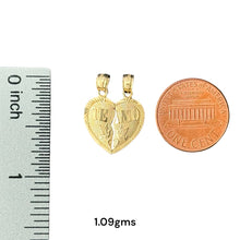 Load image into Gallery viewer, 14KT Yellow Gold &quot;Te Amo&quot; Breakable Heart Pendants with Doves
