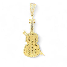 Load image into Gallery viewer, 14KT Yellow Gold Violin Pendant with CZ Accents
