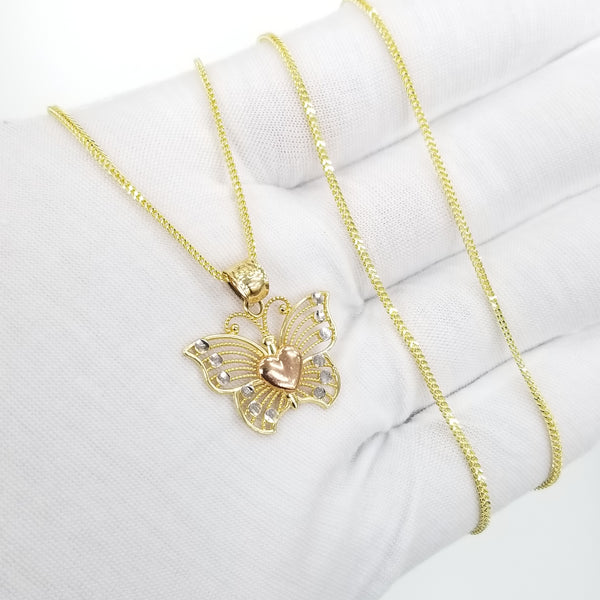10K Real Gold Necklace + Pendants
