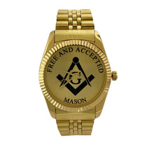 Load image into Gallery viewer, Free and Accepted Masonic Gold Stainless Steel Watch
