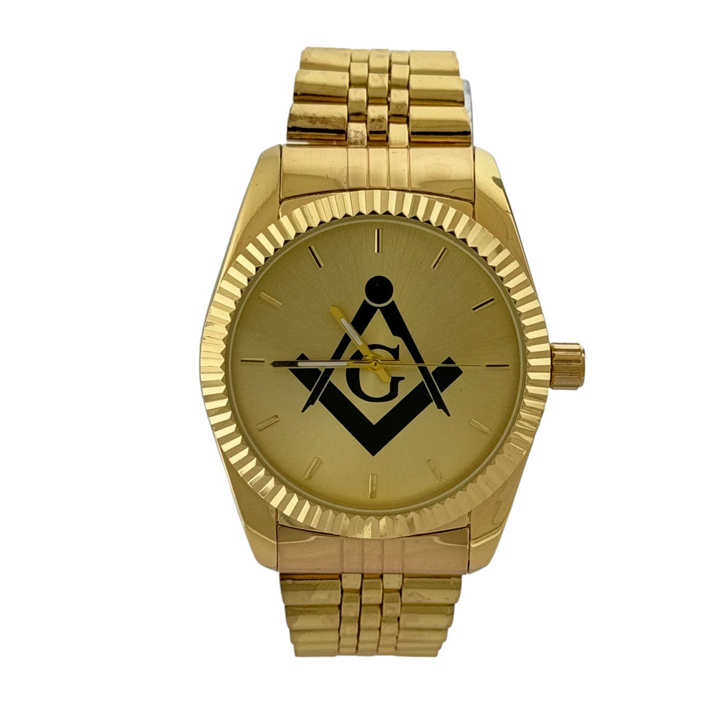Masonic Gold Stainless Steel Watch
