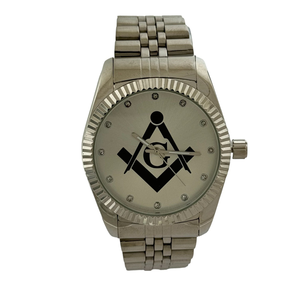 Masonic Silver Stainless Steel Watch