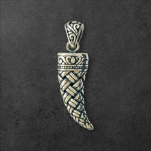 Load image into Gallery viewer, Sterling Silver CZ Viking Horn Pendent
